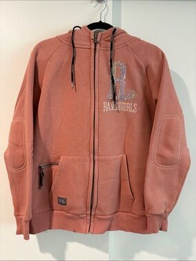 Dusty Rose Zip-Front Hoodie